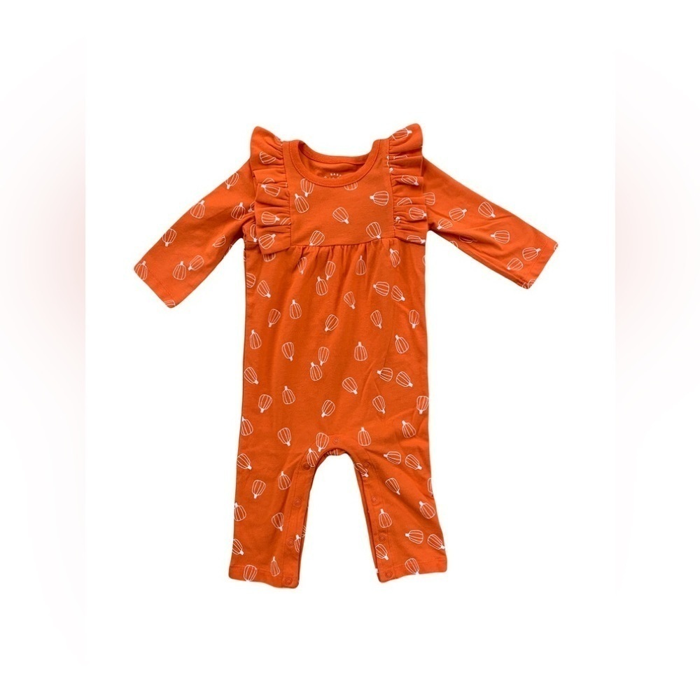 Cat & Jack Size 3-6 Months Orange Pumpkin Romper